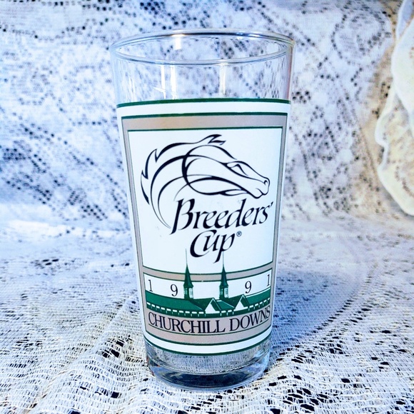 COLLECTIBLE BREEDERS CUP 1991 CHURCHILL DOWNS OFFICIAL COLLECTIBLE GLASS 5 1/4" - Picture 1 of 10